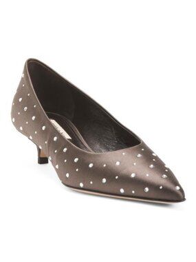 ARTEANA Made In Italy Pointy Toe Pumps With Crystals